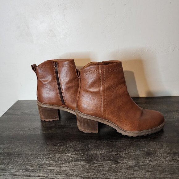 Zodiac Women's Boots Block Heel Side Zipper Brown Size 10 - Picture 4 of 12